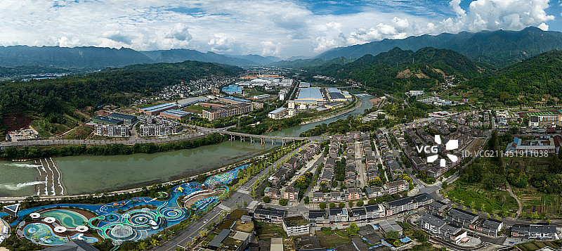 雅安芦山县城航拍全景图片素材