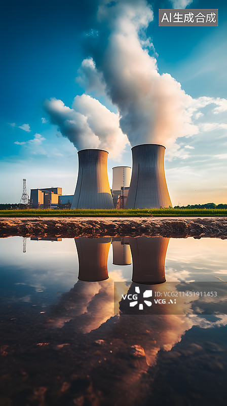 【AI数字艺术】核电站泄漏污染环境图片素材