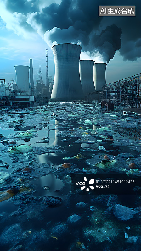 【AI数字艺术】核电站事故影响图片素材