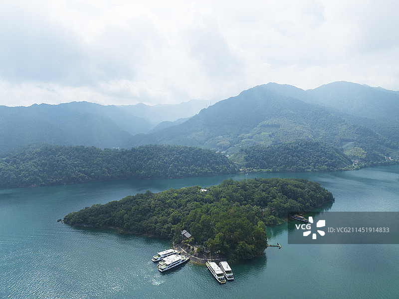 航拍千岛湖桂花岛图片素材