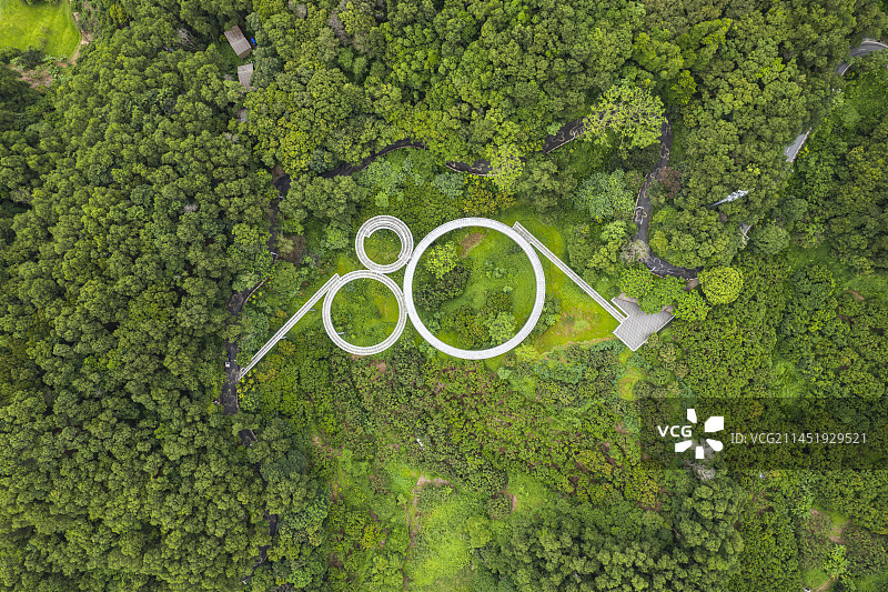 深圳光明区大顶岭山林公园航拍图片素材