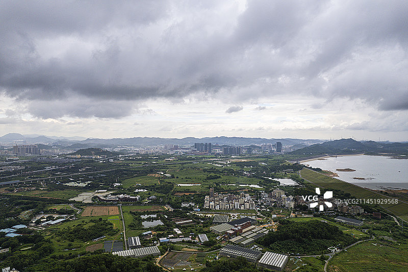 深圳光明高尔夫球会航拍图片素材