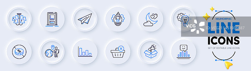 直方图纸飞机和删除购买线图片素材