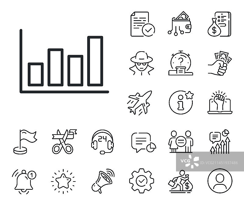 直方图图表线条图标金融图图片素材