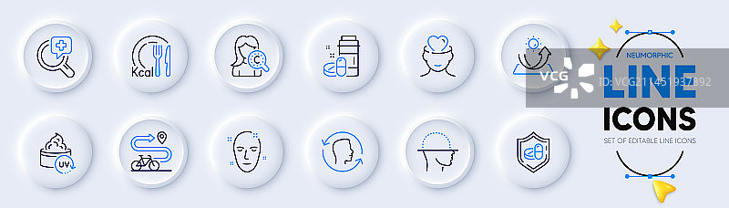 卡路里与心理健康和医疗分析图片素材