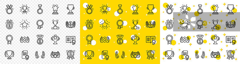 奖章奖杯线条图标图片素材