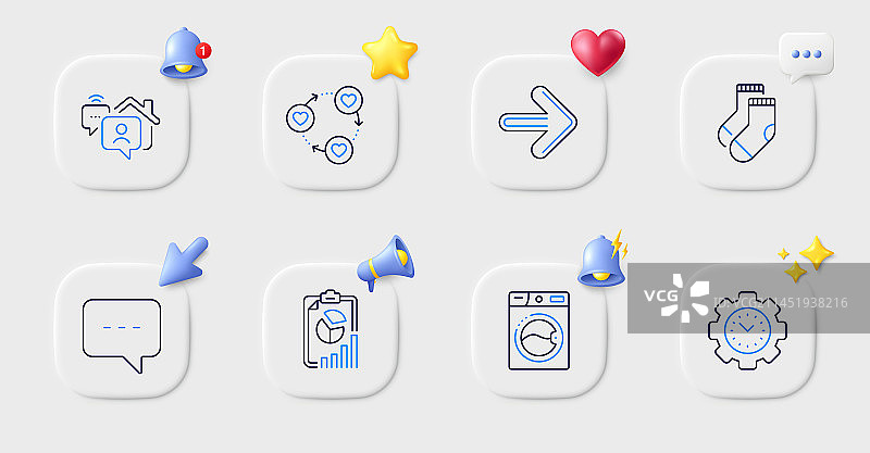 博客报告和袜子线条图标，适用于Web应用图片素材