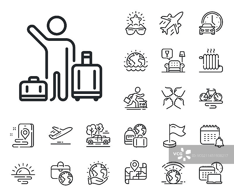 行李认领线图标机场接送标志图片素材