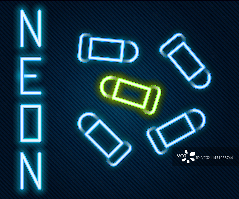 发光的霓虹灯黑色背景子弹图标图片素材
