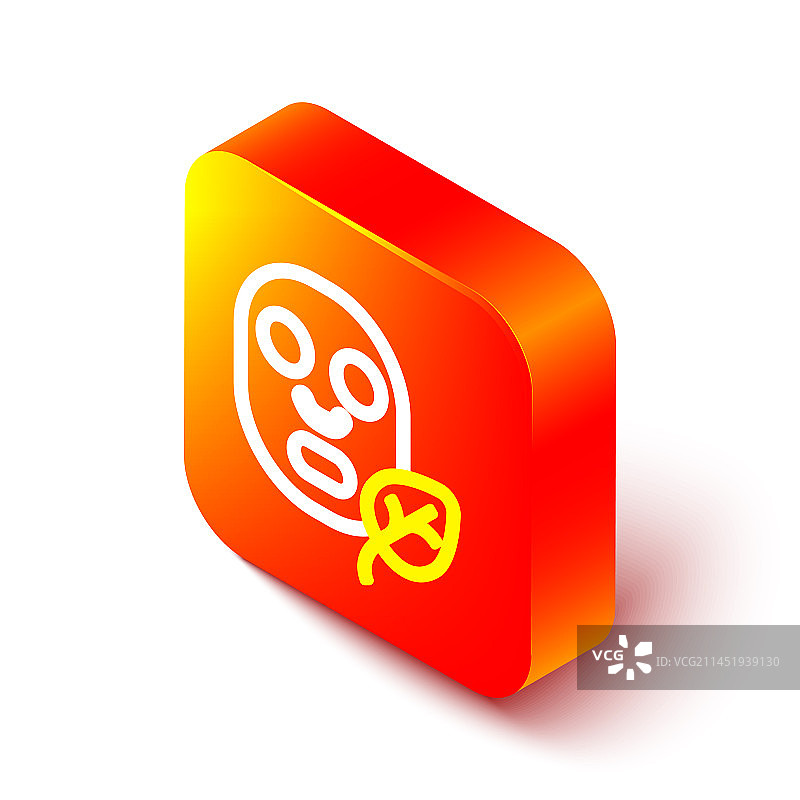 2.5D线条面部化妆面膜图标图片素材