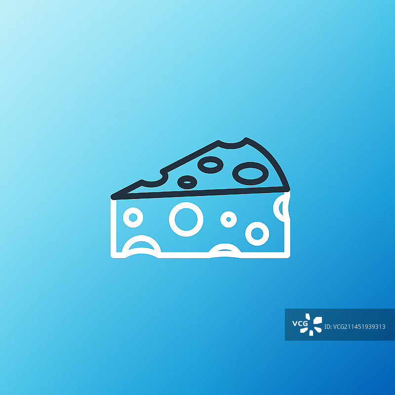 蓝色背景上的线条奶酪图标图片素材