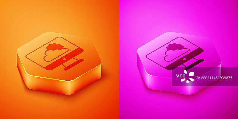 2.5D橙色背景天气预报图标图片素材