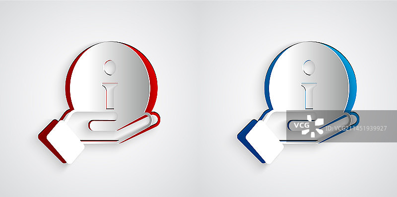 灰色背景上的剪纸信息图标图片素材