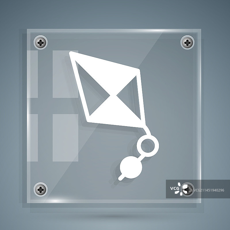 灰色背景上的白色风筝图标图片素材