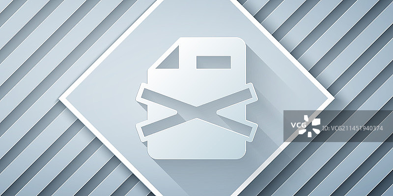 剪纸风格删除文件文档图标图片素材