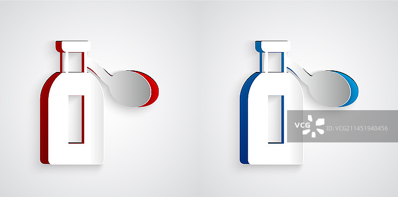 灰色背景上的剪纸风格香水图标图片素材