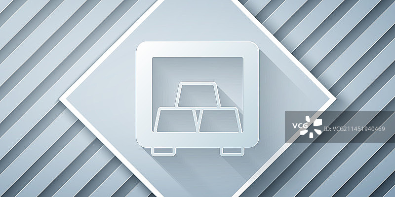 剪纸金条保险箱图标图片素材