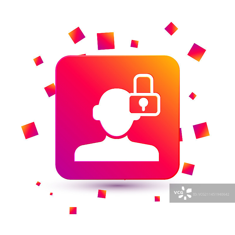 白色封闭式人物图标，白色背景图片素材