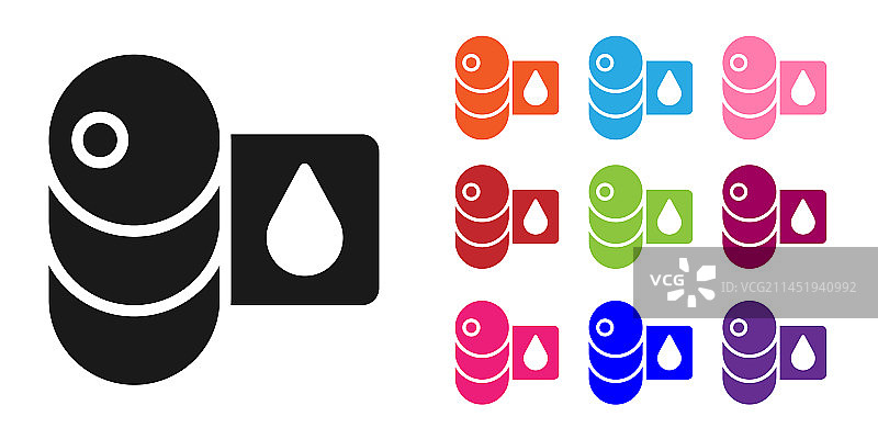 白色背景上的黑色油桶图标图片素材