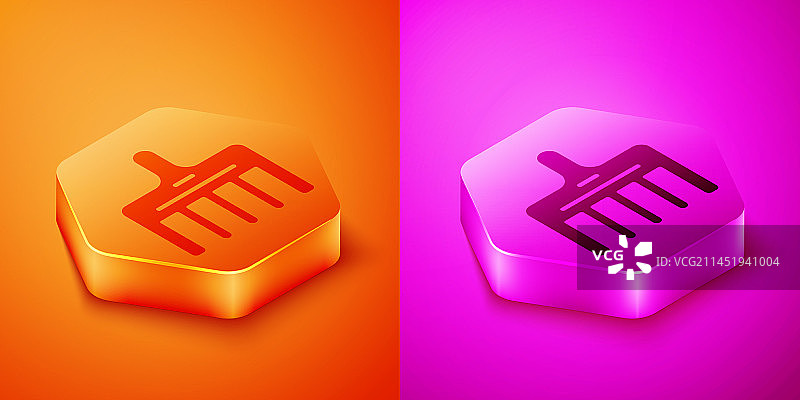 橙色背景上的2.5D发刷图标图片素材