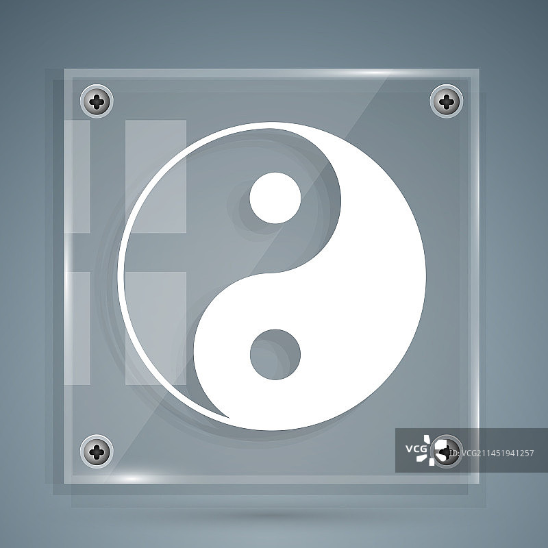 和谐与平衡的白色阴阳符号图标图片素材