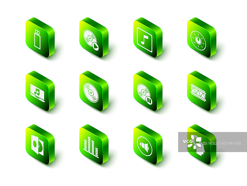 黑胶唱片音符音调旋钮电平套装图片素材