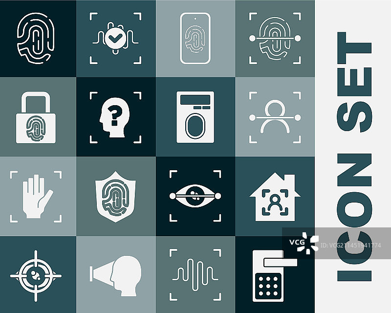 面部识别智能家居数字门锁套装图片素材