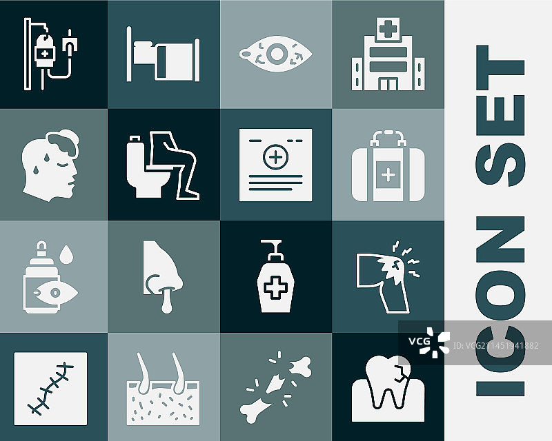 龋齿、关节痛、膝盖痛牙齿模型套装图片素材