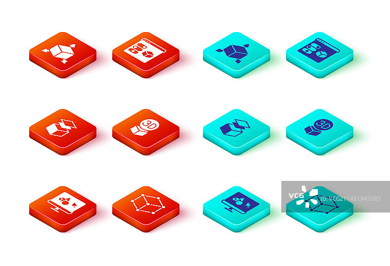 3D打印机软件2.5D立方体图层图片素材