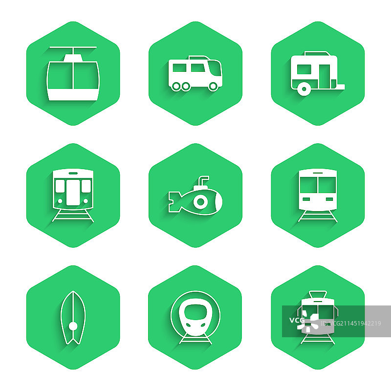 潜艇火车与冲浪板图片素材