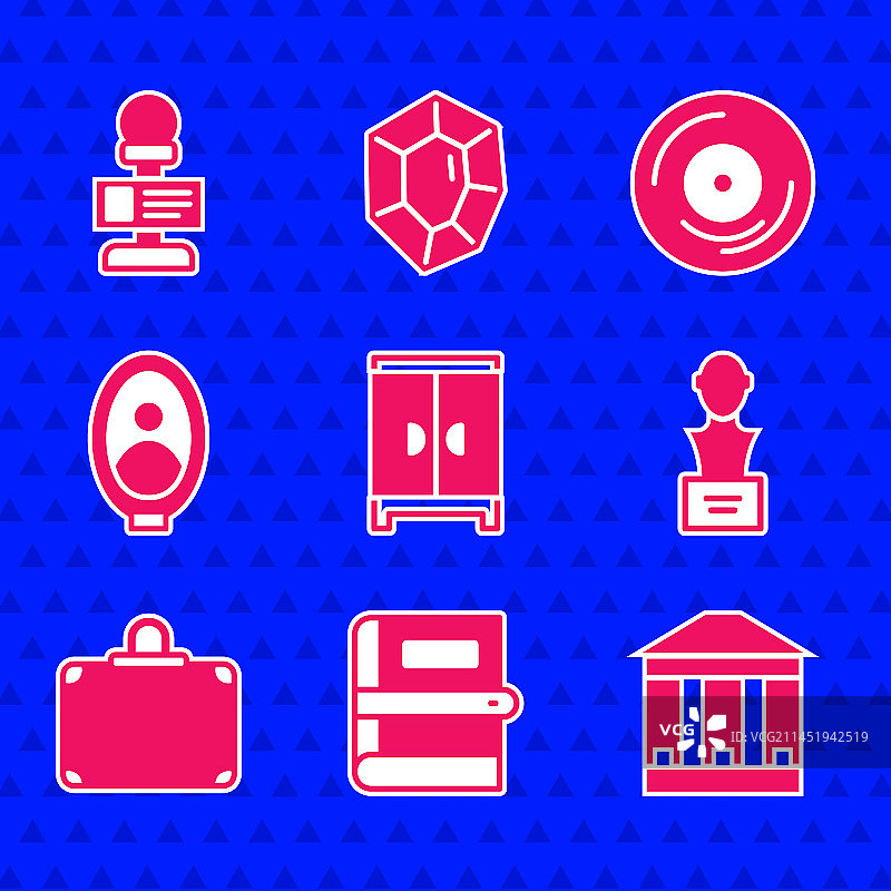 衣柜书本博物馆建筑石膏头像组合图片素材