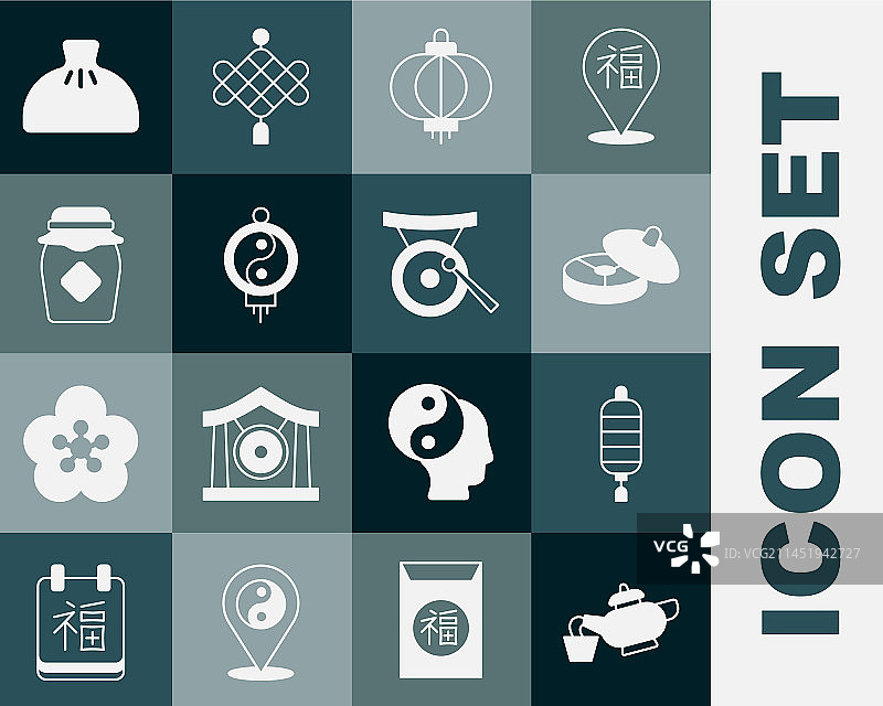 中式茶道纸灯笼罐子合集图片素材