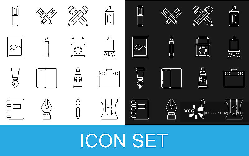 卷笔刀、绘图板和画架图片素材