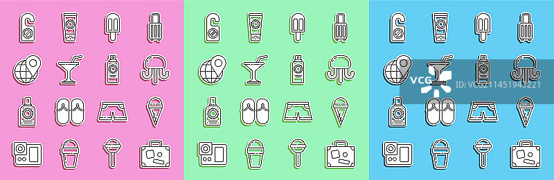 旅行箱蛋卷冰淇淋图片素材