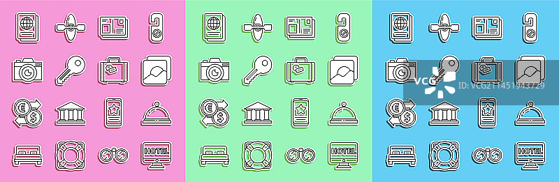在线酒店预订服务铃线条设计图片素材