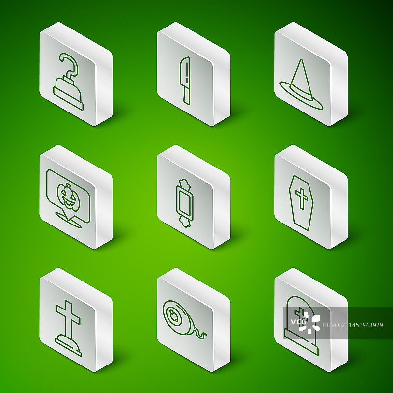 十字墓碑与海盗钩子线条组合图片素材