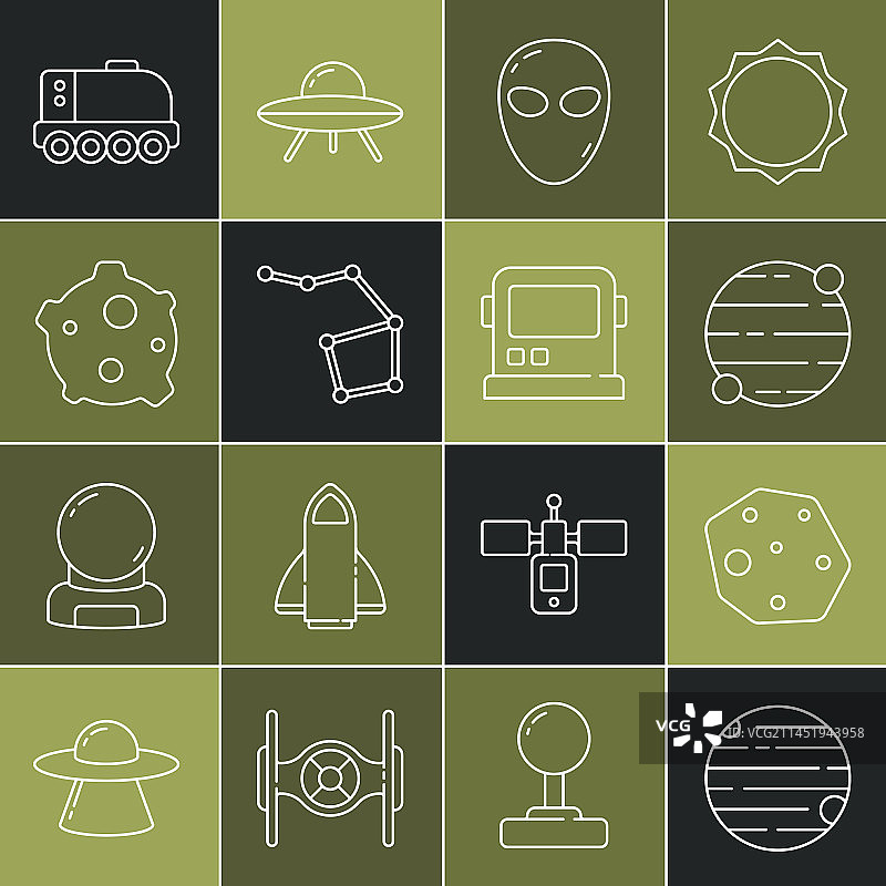 线条行星小行星外星人大熊座图片素材