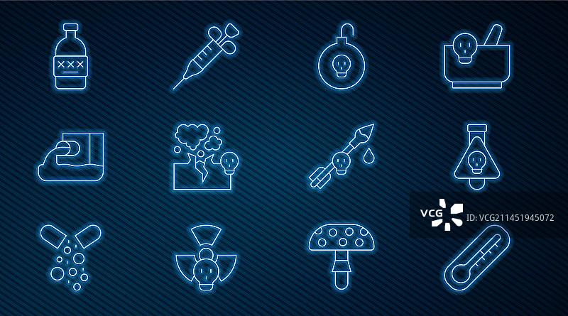 线条温度计药水瓶核图片素材