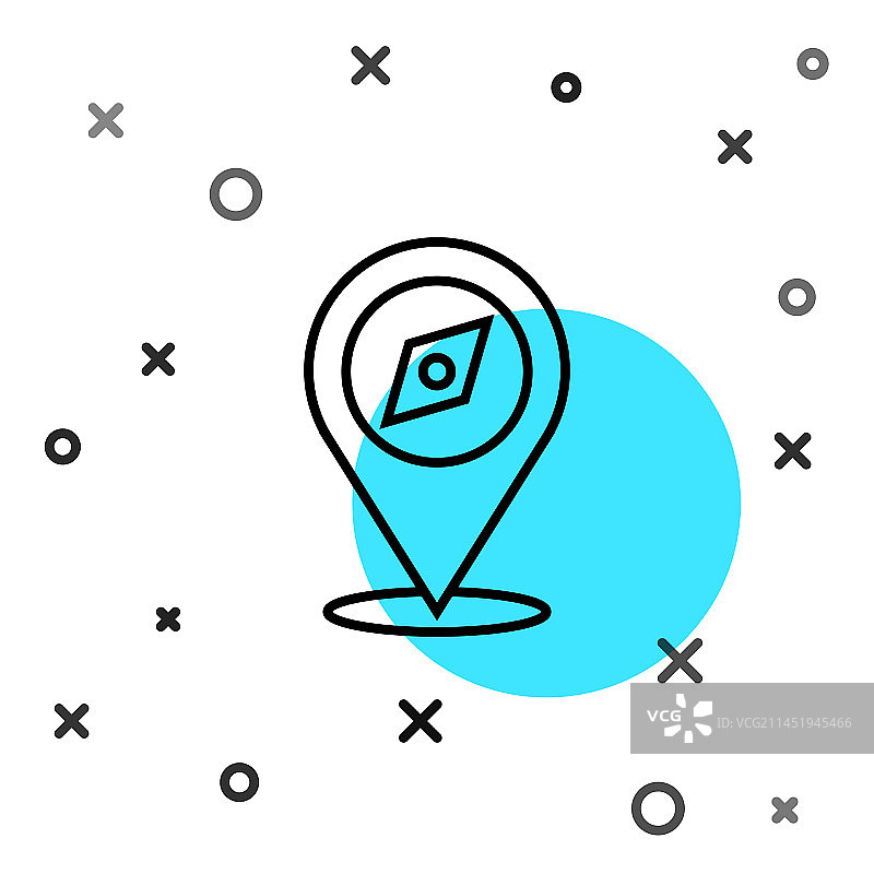 指南针图标黑色线条图片素材