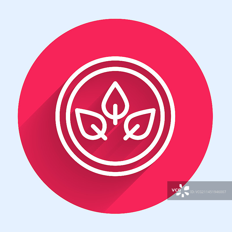 白色线条纯素饮食图标，长阴影图片素材