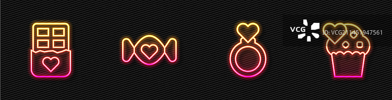 线条结婚戒指巧克力糖果图片素材