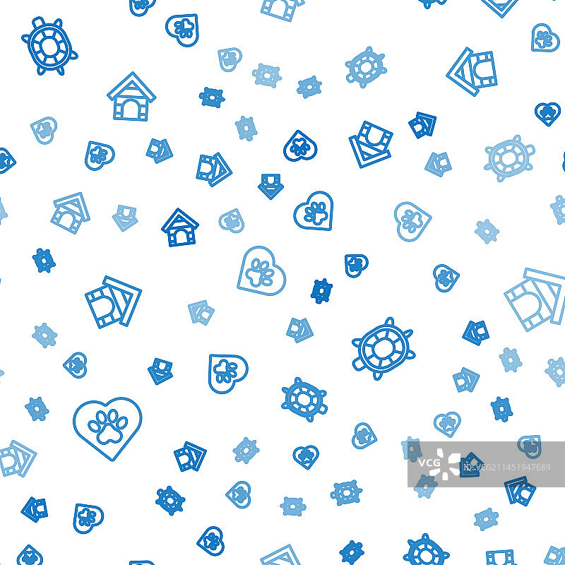 动物足迹海龟心形线图片素材