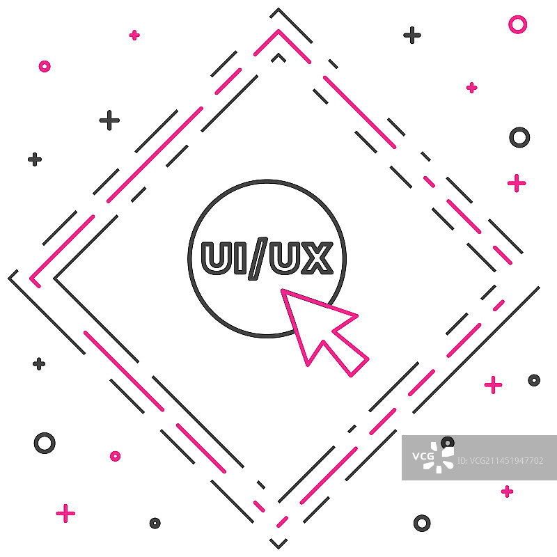 白色背景上的UI或UX设计线条图标图片素材