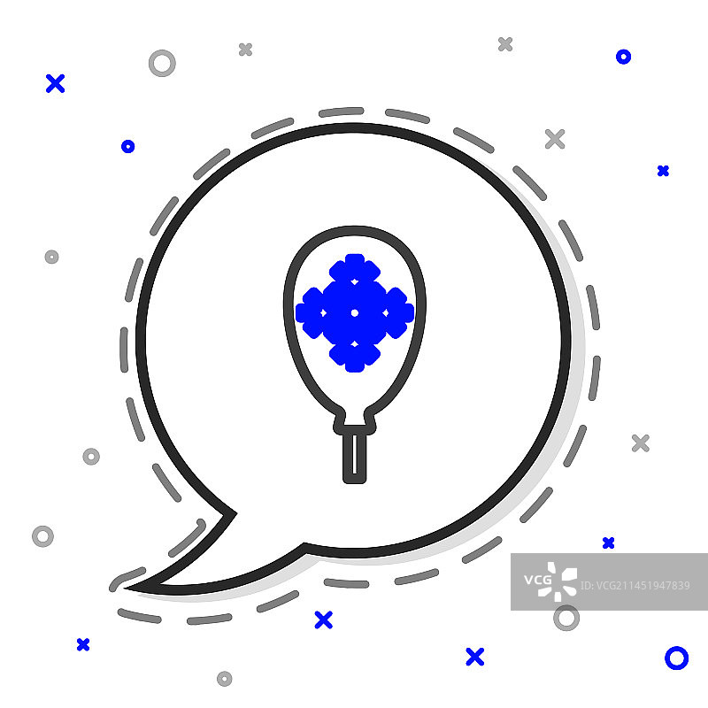 线条气球与雪花图标图片素材