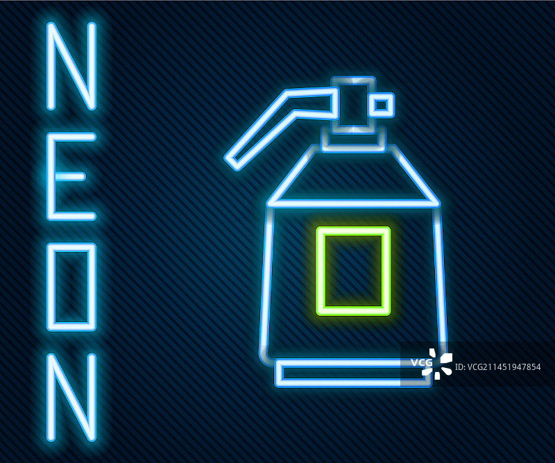 闪 विद्युत发光霓虹灯线条：油漆喷枪图标图片素材