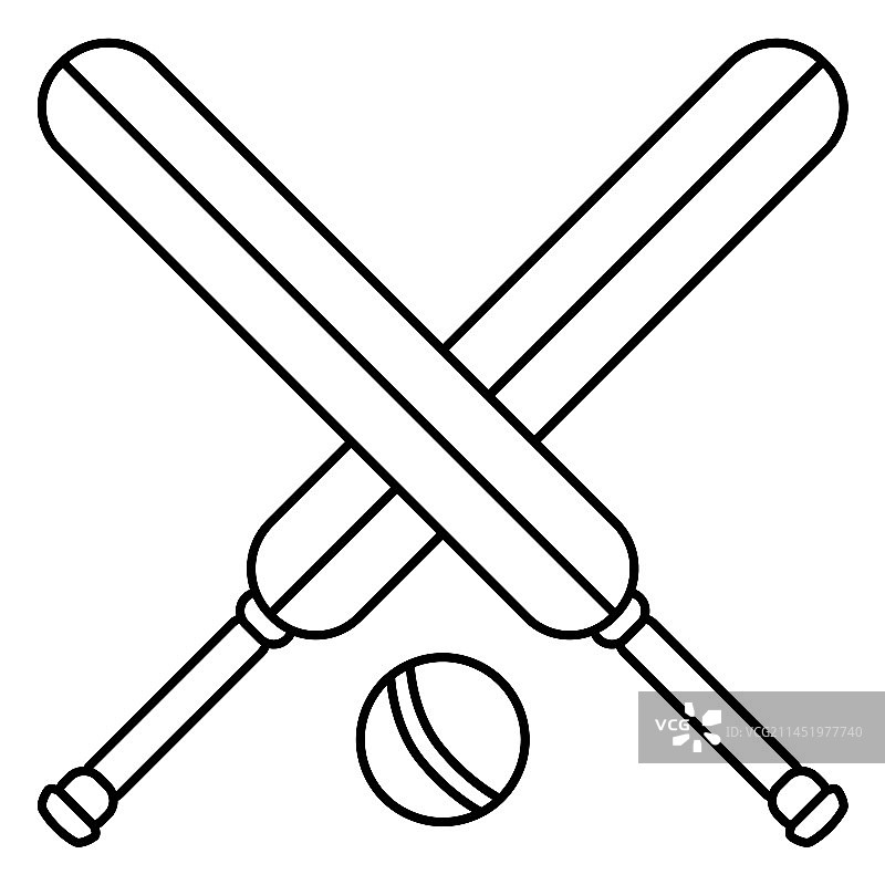板球装备笔画图片素材