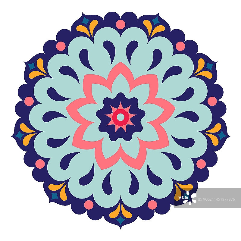 彩色印度洒红节曼陀罗图片素材