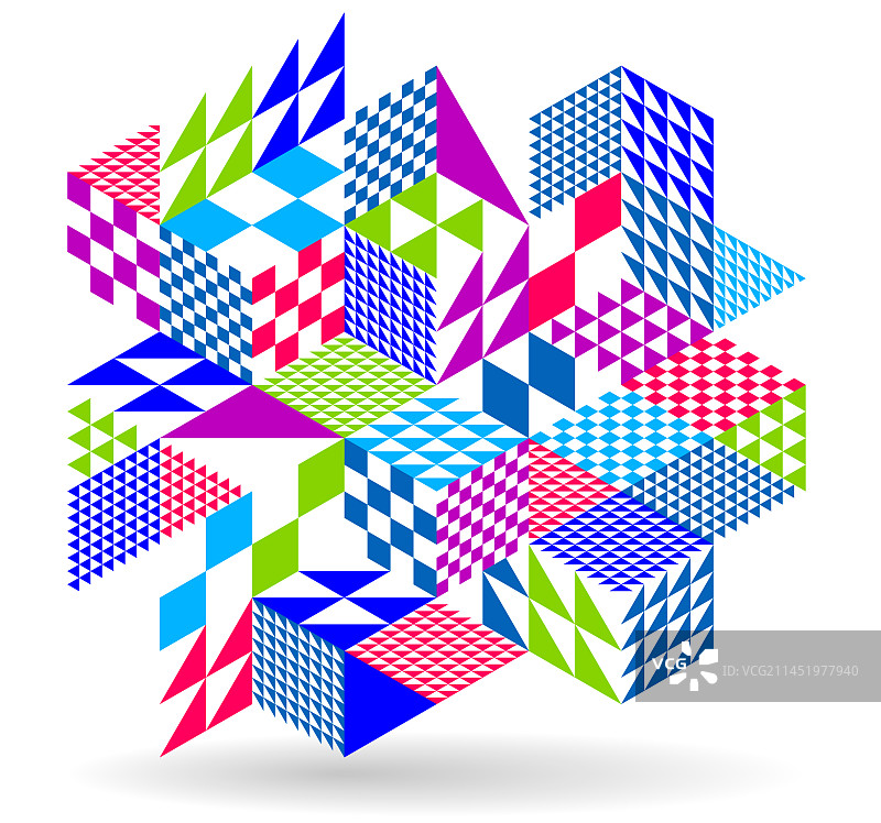2.5D立方体几何抽象设计图片素材