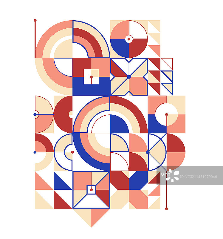 包豪斯风格抽象几何背景图片素材