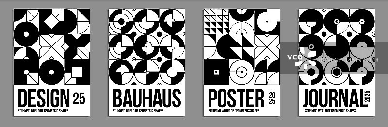 黑白几何海报封面设计图片素材